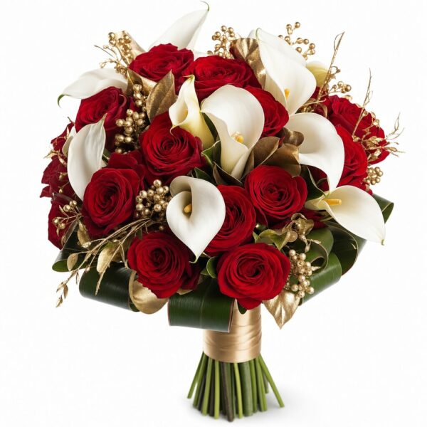 Luxury Red & Gold — 奢華紅金花束